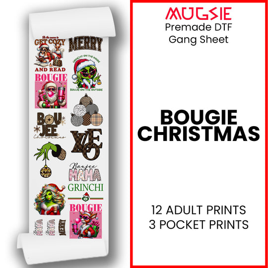 Bougie Christmas - DTF Transfer 22x60 Direct-to-Film Gang Sheets