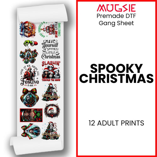 Christmas DTF Transfers - Spooky Holiday Gang Sheet - 12 Designs Ready to Press