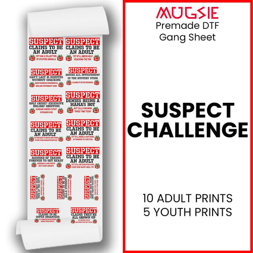 Christmas DTF Transfers - Suspect Challenge Gang Sheet - 15 Designs Ready to Press