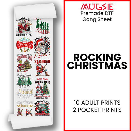 Rocking Christmas - DTF Transfer 22x60 Direct-to-Film Gang Sheets