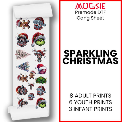 Sparkling Christmas - DTF Transfer 22x60 Direct-to-Film Gang Sheets