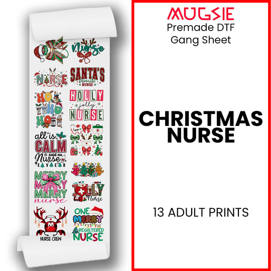 Christmas Nurse - DTF Transfer 22x60 Direct-to-Film Gang Sheets