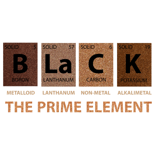 Black The Prime Element Glitter DTF Transfer