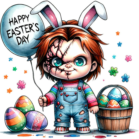 Easter Horror: Bunny Chucky DTF Transfer - Direct-to-Film: Add a ...