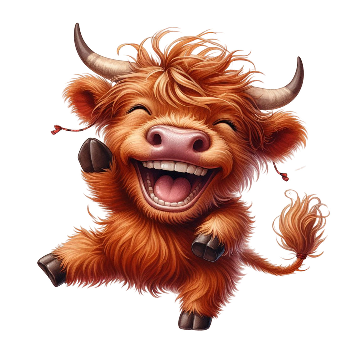 Cow Lovers | Laughing Highland Cow - DTF Transfer - Direct-to-Film