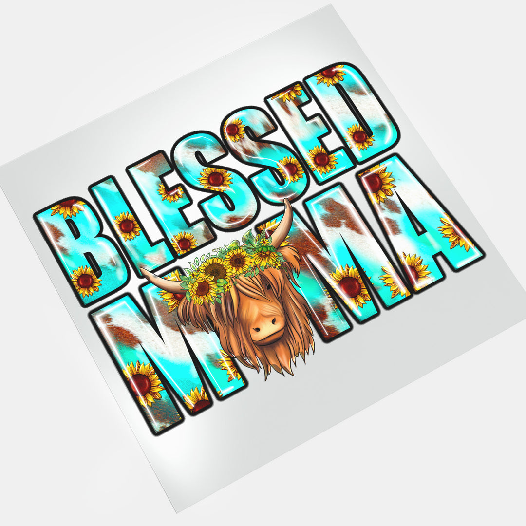 Cow Mama: Blessed Mama - DTF Transfer - Direct-to-Film