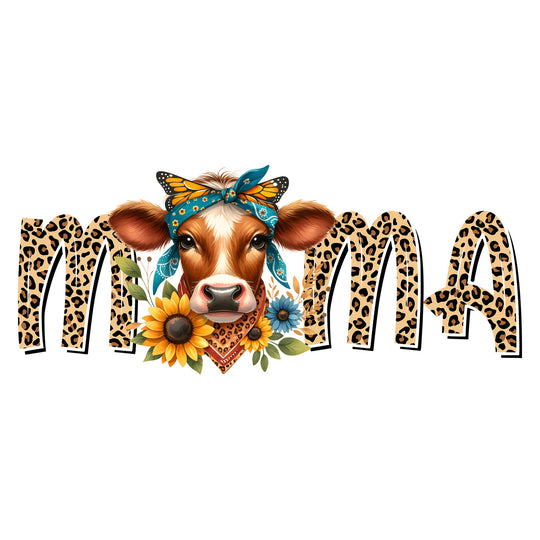 Cow Mama: Mama | Leopard Print - DTF Transfer - Direct-to-Film