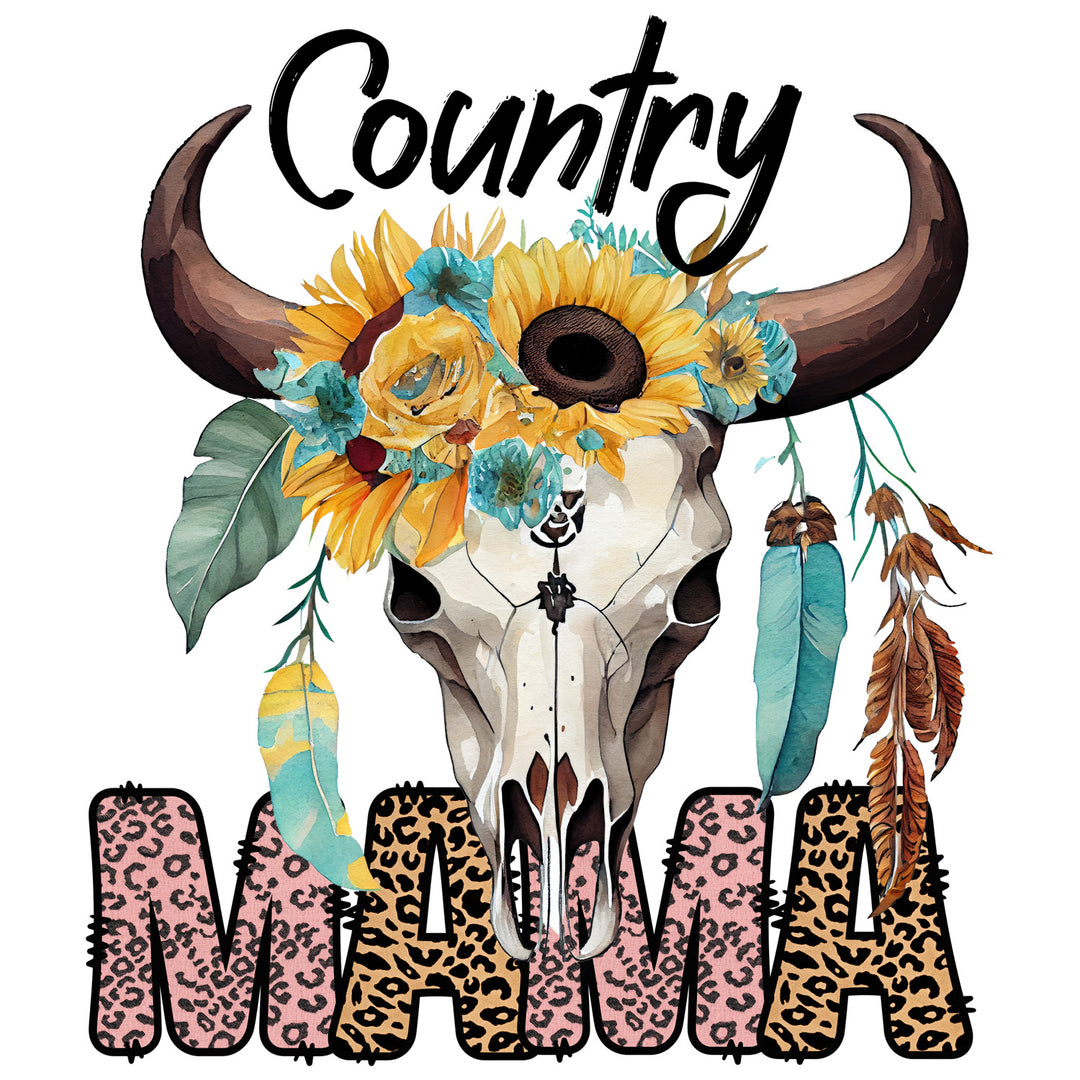 Cow Mama: Country Mama - DTF Transfer - Direct-to-Film