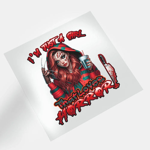Just a Girl That Loves Horror: Lady Krueger - DTF Transfer - Direct-to-Film