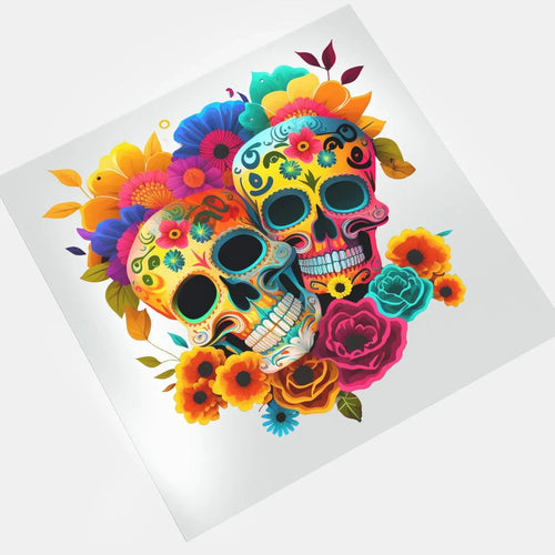 Dia de los Muertos: Duo Sugar Skull - DTF Transfer - Direct-to-Film