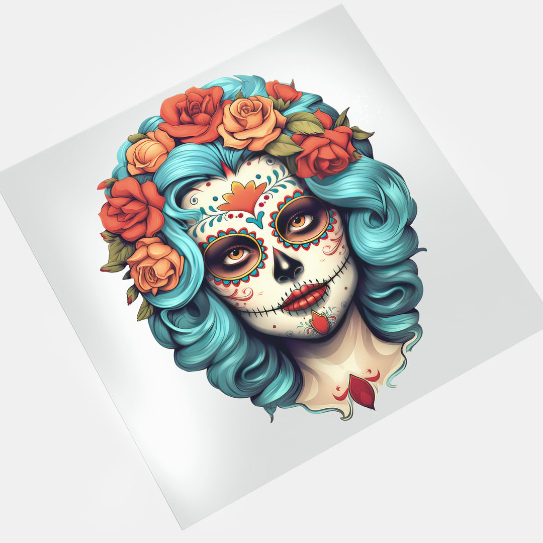 Dia de los Muertos: Sugar Skull Girl II - DTF Transfer - Direct-to-Film