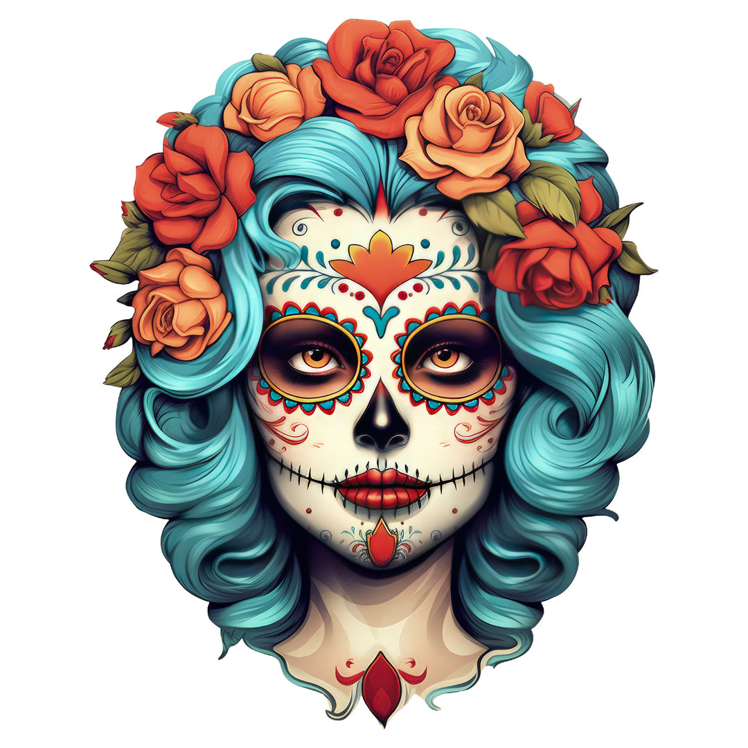 Dia de los Muertos: Sugar Skull Girl II - DTF Transfer - Direct-to-Film