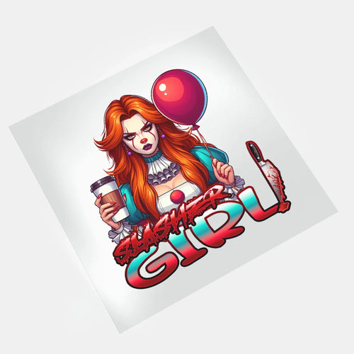 Slasher Mama and Slasher Girl: Girl Pennywise - DTF Transfer - Direct-to-Film