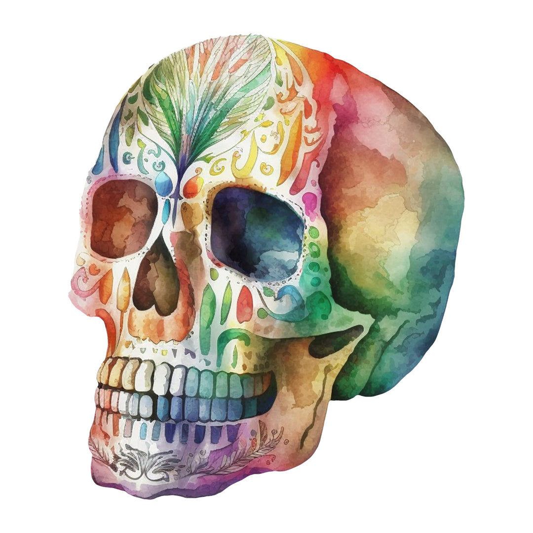 Dia de los Muertos: Sugar Skull Watercolor Art - DTF Transfer - Direct-to-Film