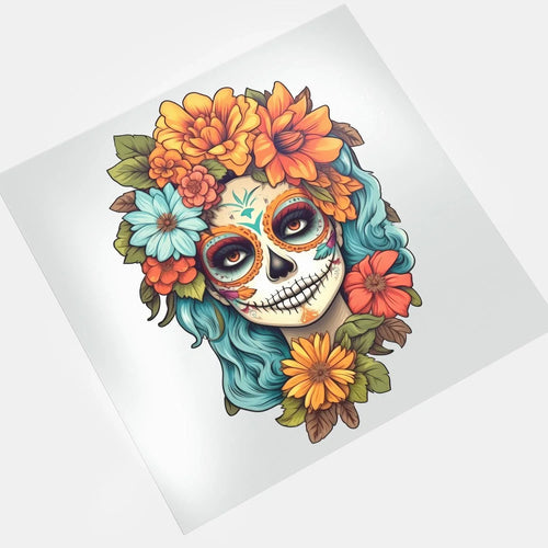 Dia de los Muertos: Sugar Skull Girl IV - DTF Transfer - Direct-to-Film