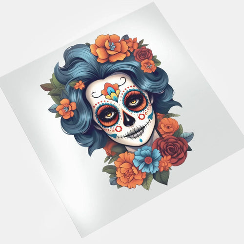 Dia de los Muertos: Sugar Skull Girl V - DTF Transfer - Direct-to-Film
