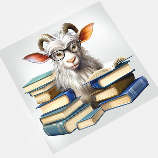 Goat Lovers: Bookish Goat - DTF Transfer - Direct-to-Film