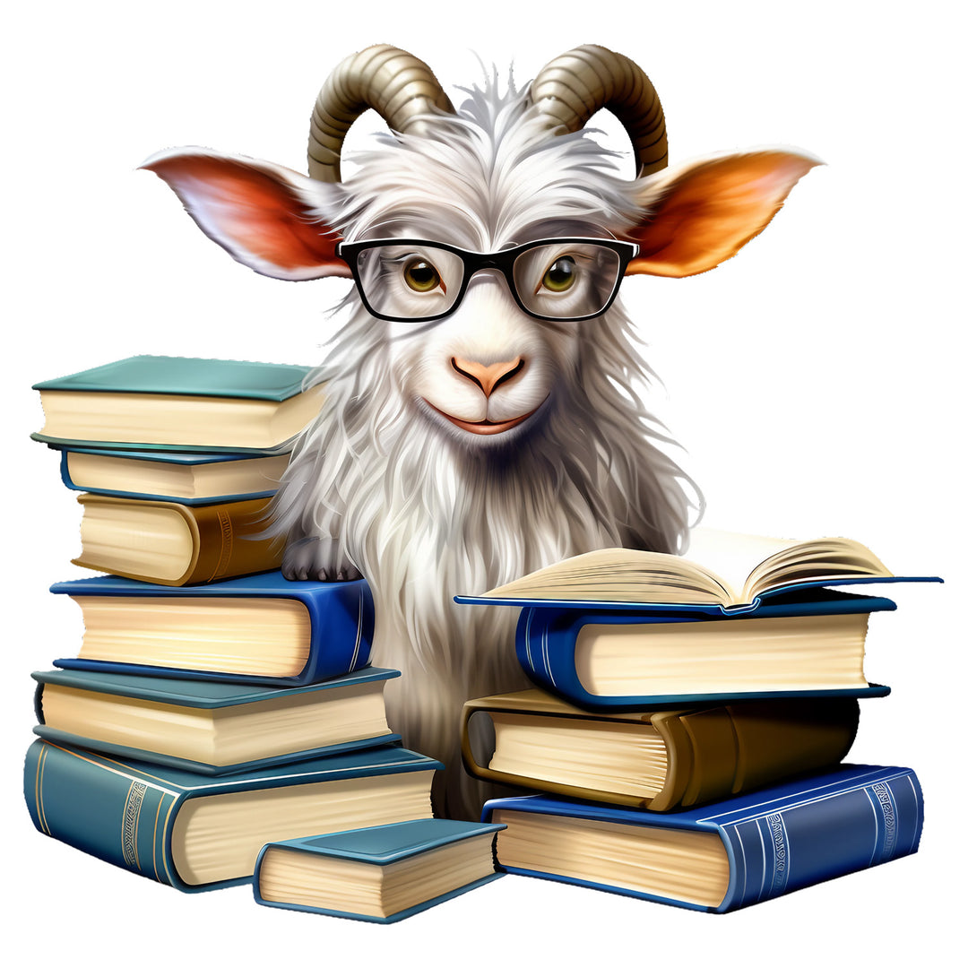 Goat Lovers: Bookish Goat - DTF Transfer - Direct-to-Film