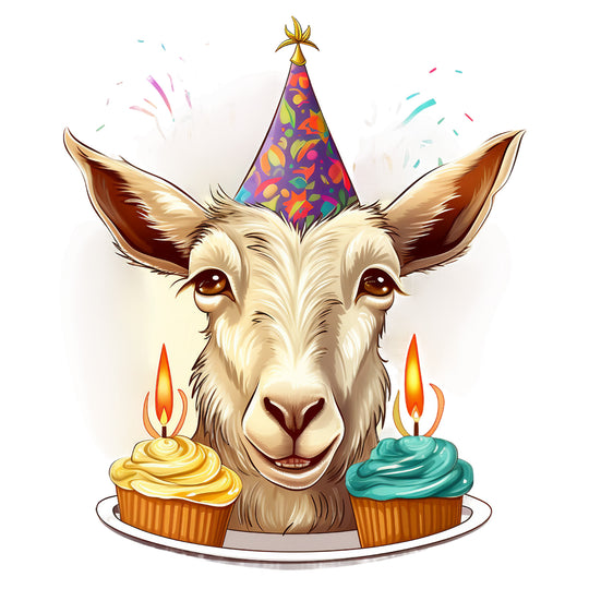 Goat Lovers: Birthday Goat - DTF Transfer - Direct-to-Film