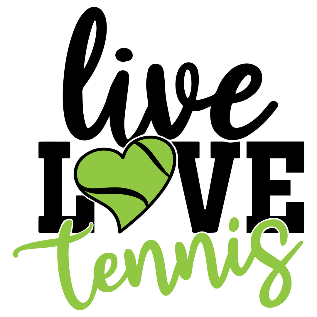 Tennis Love: Live Love Tennis - DTF Transfer - Direct-to-Film