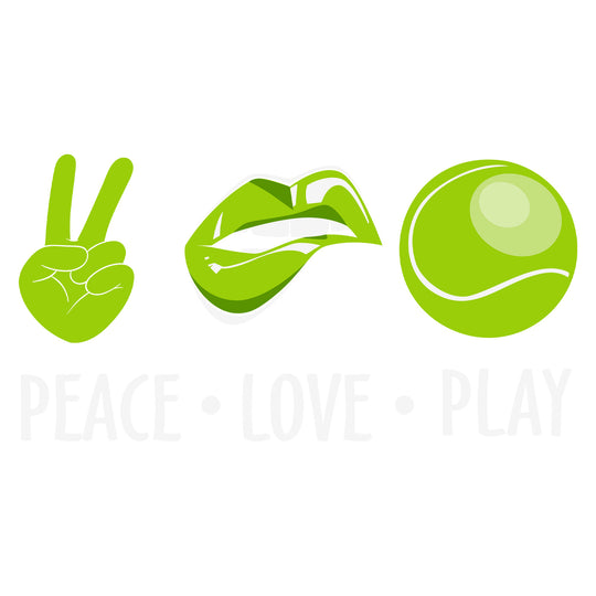 Tennis Love: Peace. Love. Play - DTF Transfer - Direct-to-Film