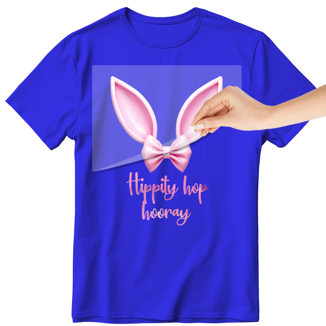 Easter Bunny Quotes: Hippity Hop Hooray - DTF Transfer - Direct-to-Film
