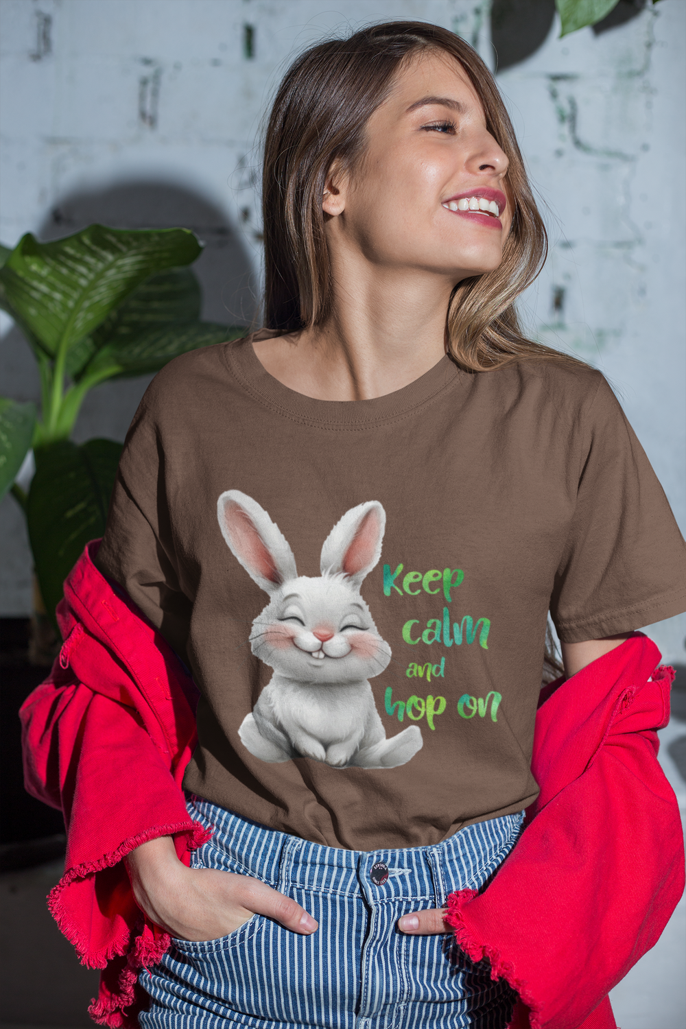 Easter Bunny Quotes: Keep Calm and Hop On - DTF Transfer - Direct-to-Film