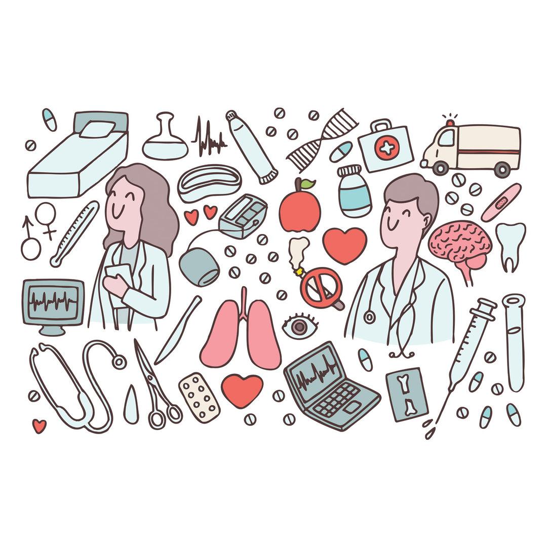 Medical Doodle: Cute Doctor Icons - DTF Transfer - Direct-to-Film