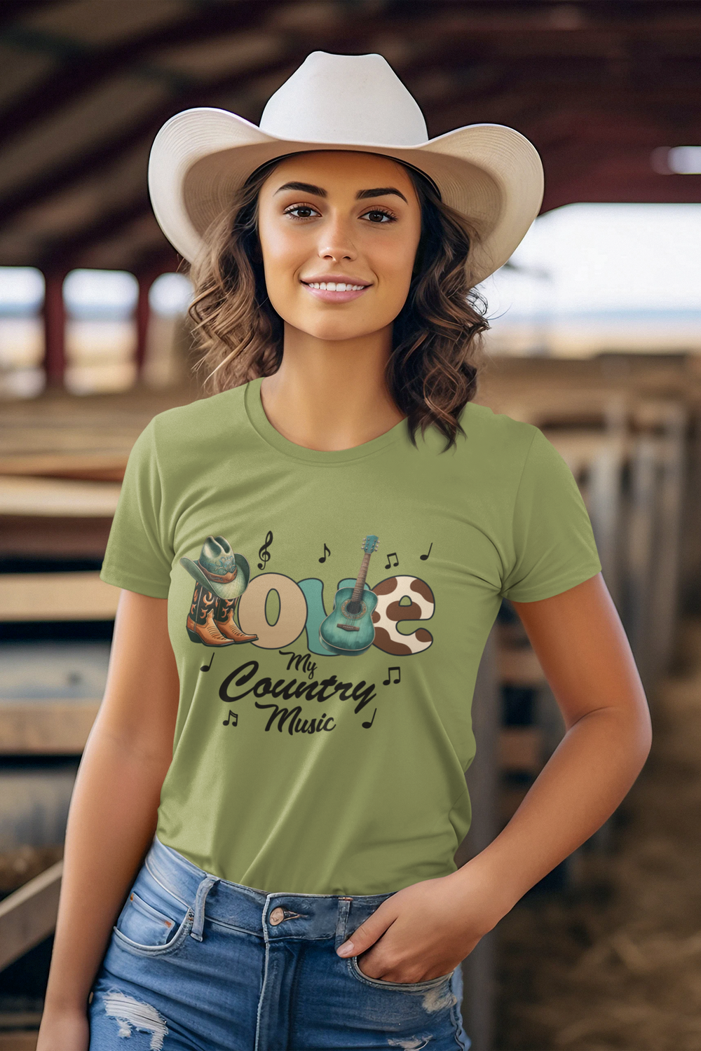 Girl Loves Country Music: Love My Country Music - DTF Transfer - Direct-to-Film