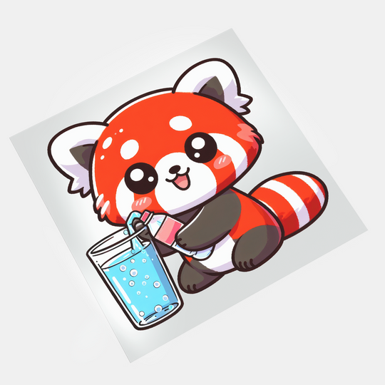 Red Panda: Stay Hydrated - DTF Transfer - Direct-to-Film