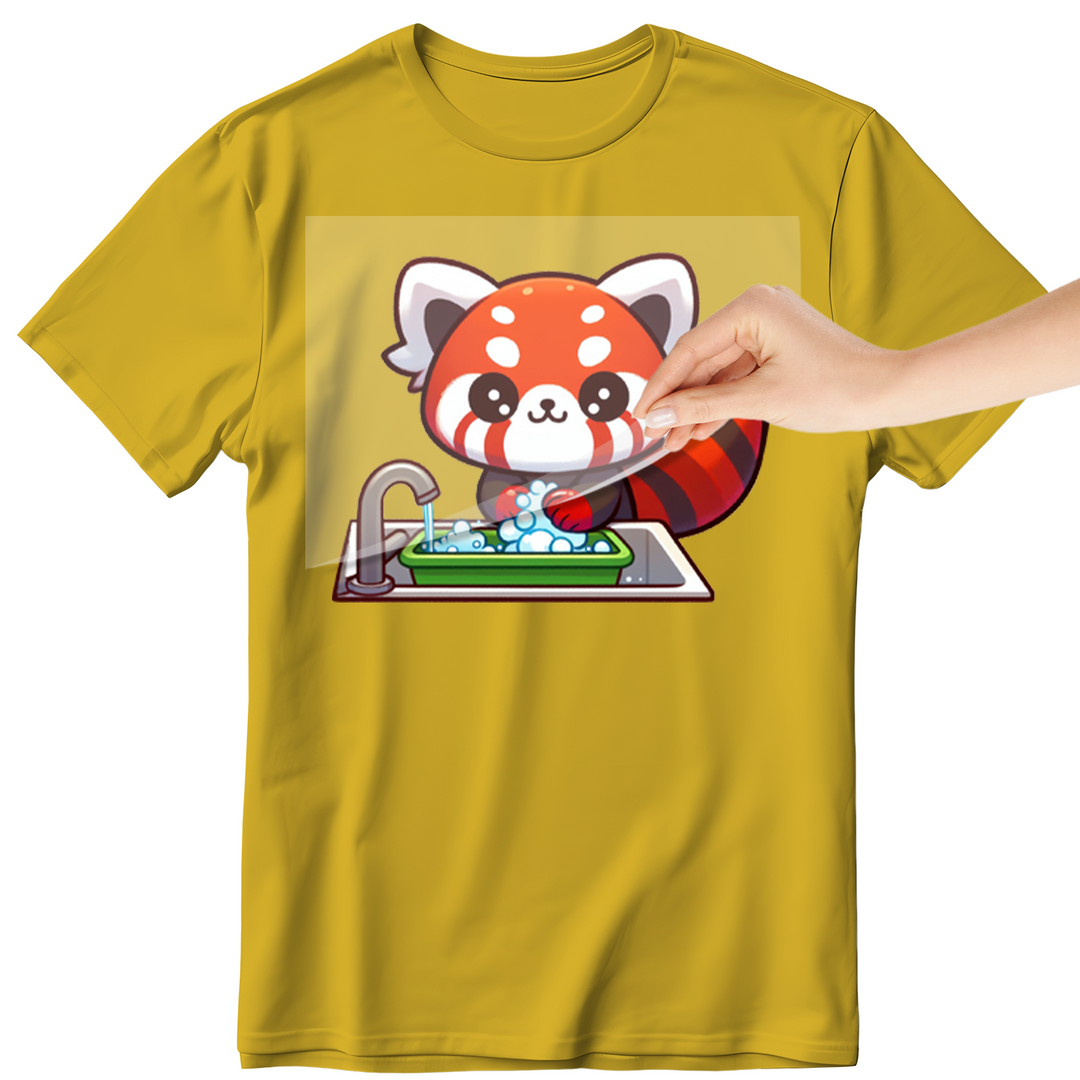 Red Panda: Doing The Dishes - DTF Transfer - Direct-to-Film