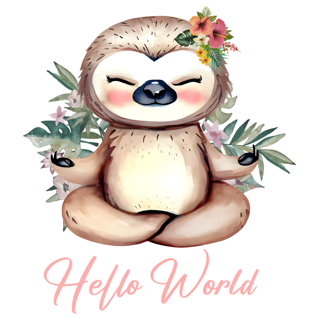 Sloth Lovers: Hello World - DTF Transfer - Direct-to-Film