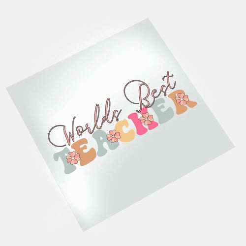 Groovy Teacher: Worlds Best Teacher - DTF Transfer - Direct-to-Film