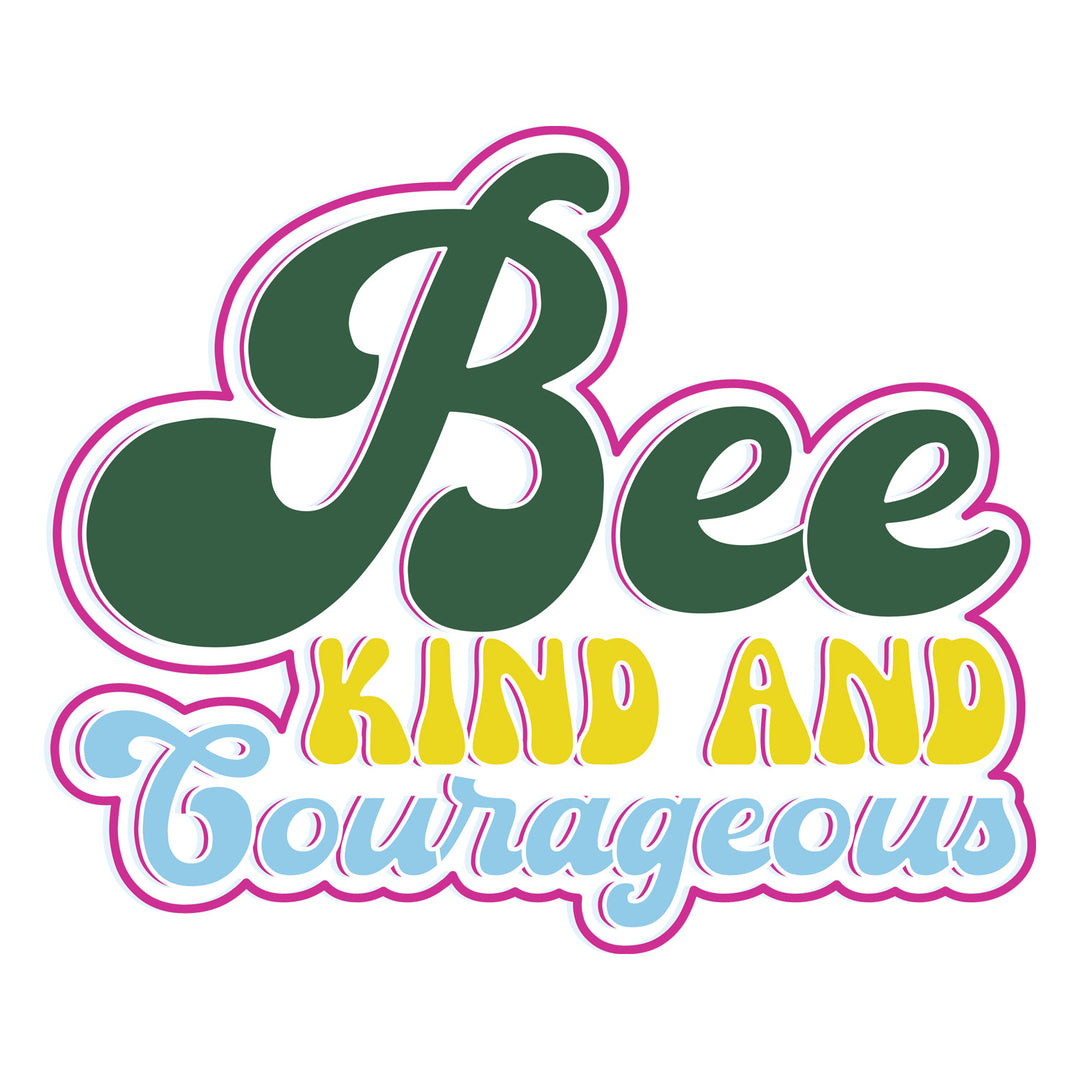 Groovy Teacher: Bee Kind And Courageous - DTF Transfer - Direct-to-Film