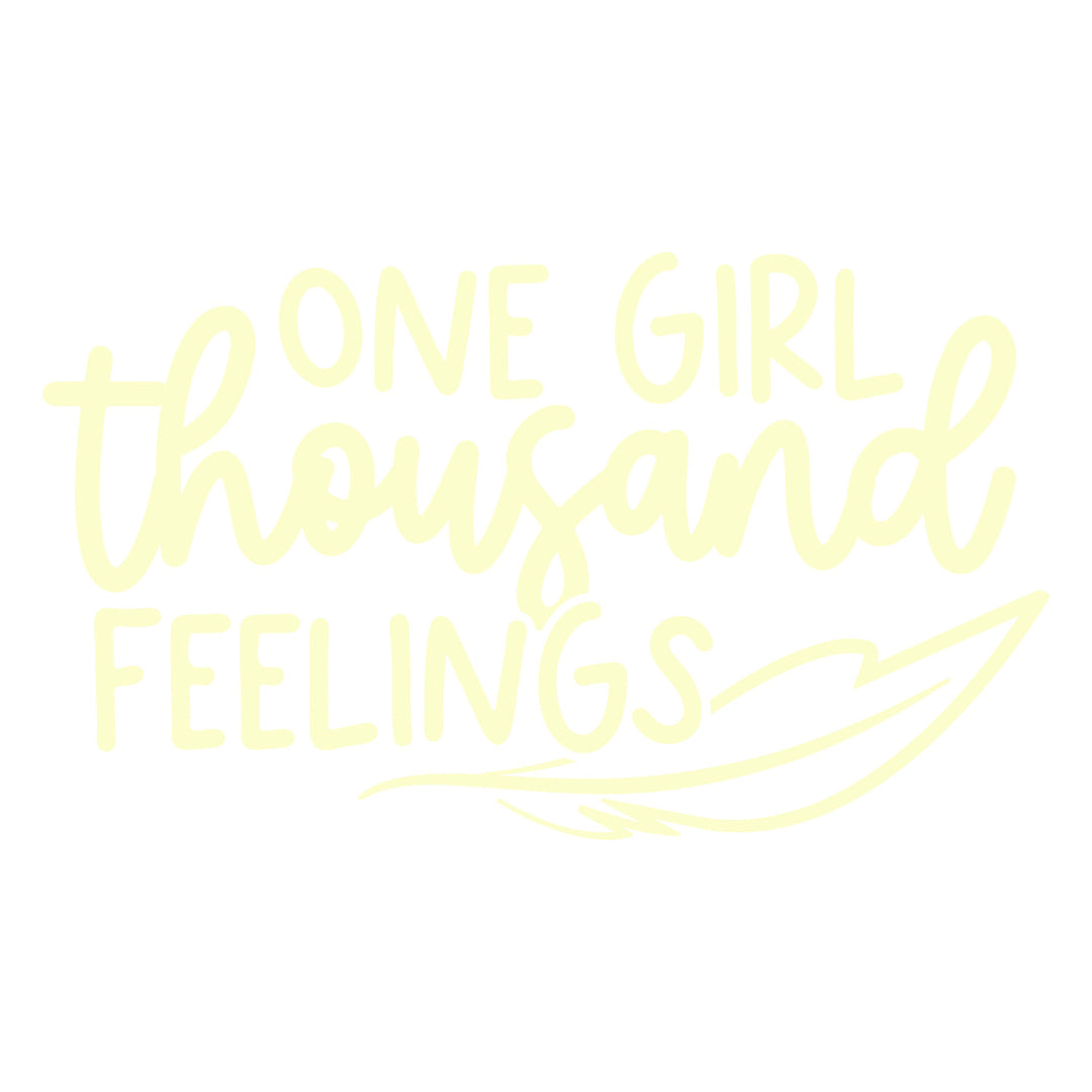 Baby Sayings: One Girl Thousand Feelings - DTF Transfer - Direct-to-Film