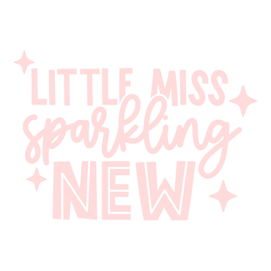 Baby Sayings: Little Miss Sparkling New - DTF Transfer - Direct-to-Film