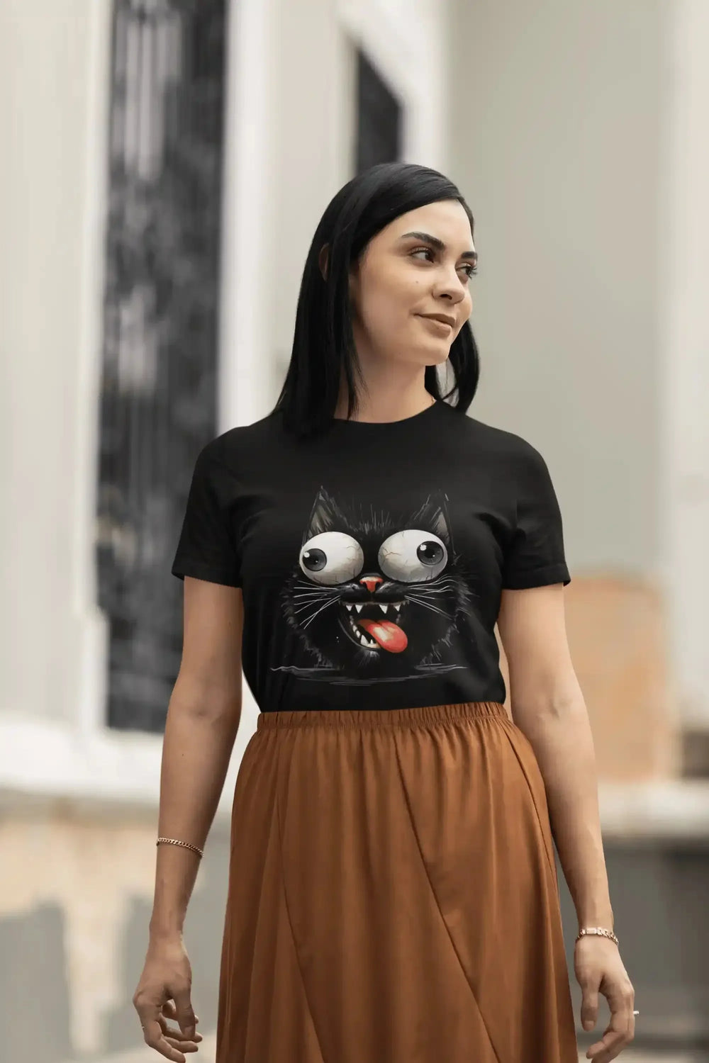 Funny Black Cat: Eyes Out Cat - DTF Transfer - Direct-to-Film