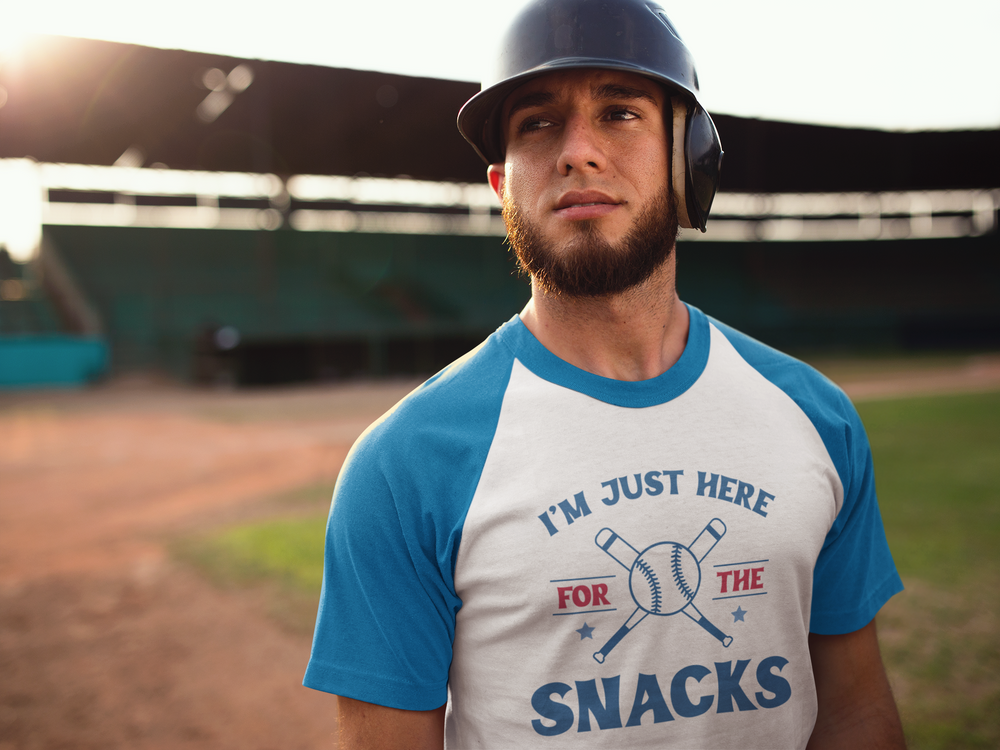 Baseball: I'm Just Here For The Snacks - DTF Transfer - Direct-to-Film