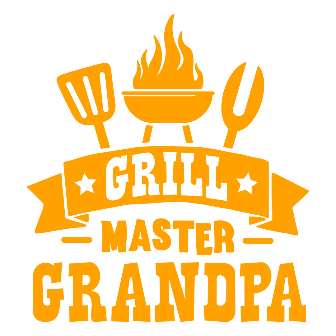 Grandpa Tribute: Grill Master Grandpa - DTF Transfer - Direct-to-Film