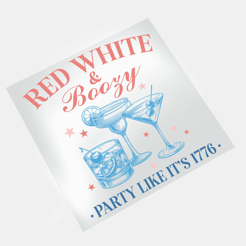 America EST 1776: Red White & Boozy - DTF Transfer - Direct-to-Film