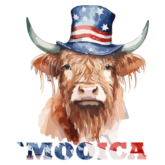 4th Of July Animals: Mooica - DTF Transfer - Direct-to-Film