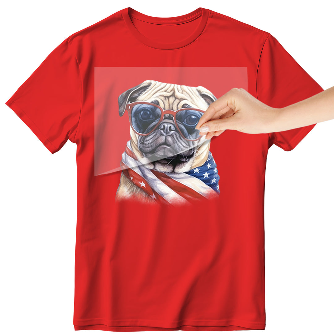 4th Of July Animals: Pug - DTF Transfer - Direct-to-Film