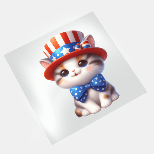 4th Of July Animals: Cute Kitten 2 - DTF Transfer - Direct-to-Film