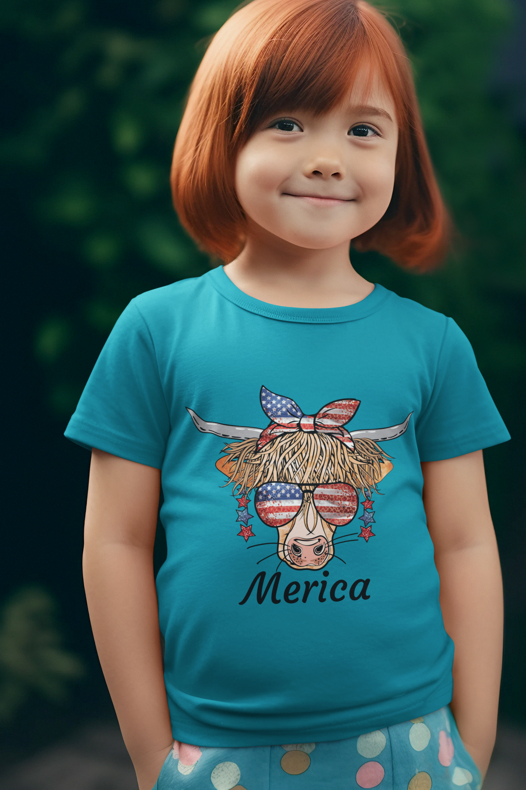 4th Of July Animals: Cow 'Merica - DTF Transfer - Direct-to-Film