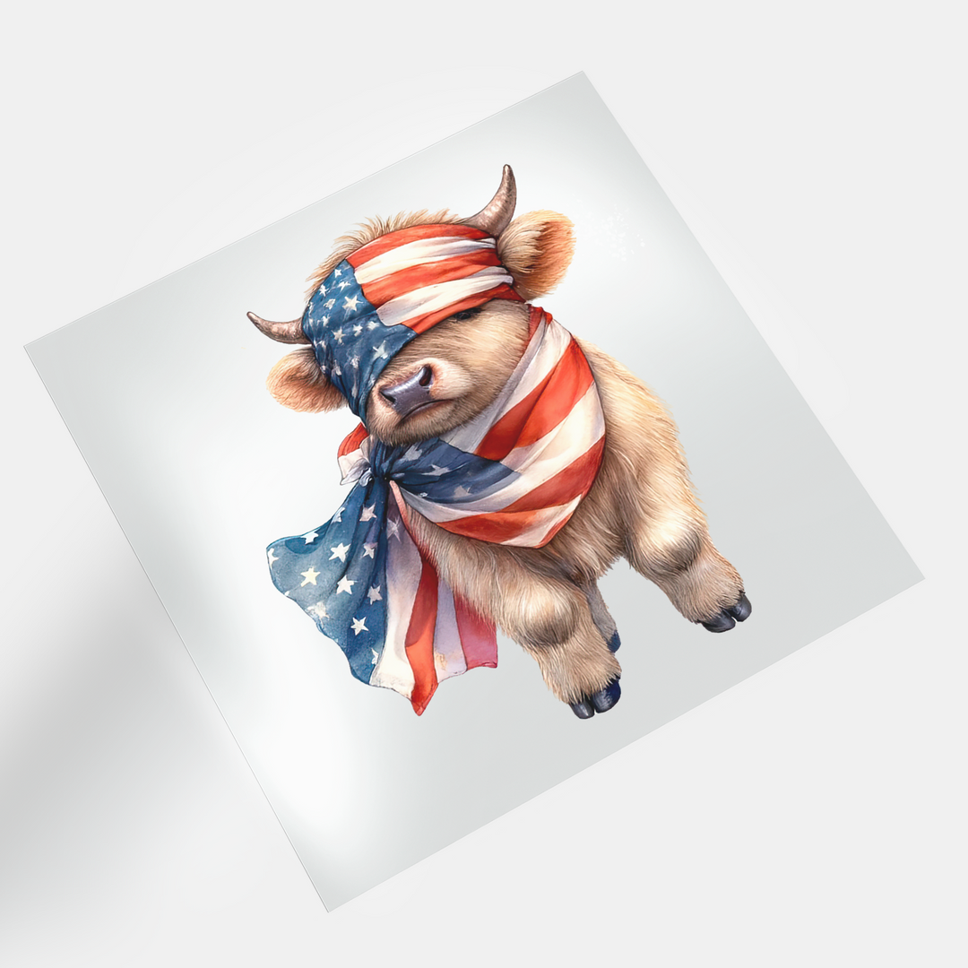 4th Of July Animals: Super Cow - DTF Transfer - Direct-to-Film