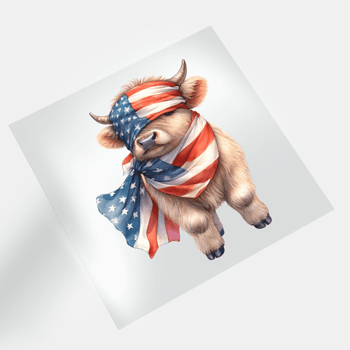 4th Of July Animals: Super Cow - DTF Transfer - Direct-to-Film