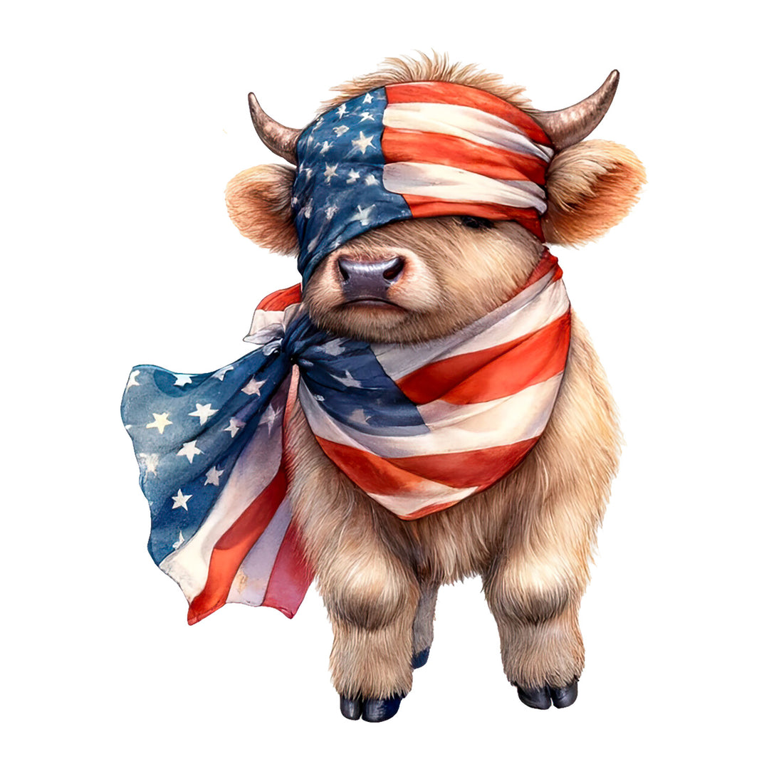 4th Of July Animals: Super Cow - DTF Transfer - Direct-to-Film