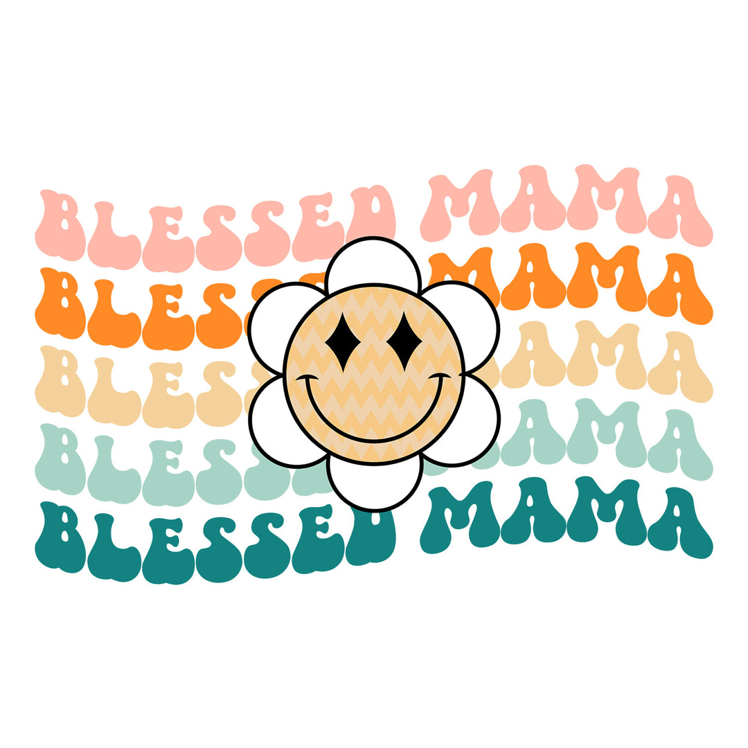 Groovy Mom: Blessed Mama - DTF Transfer - Direct-to-Film