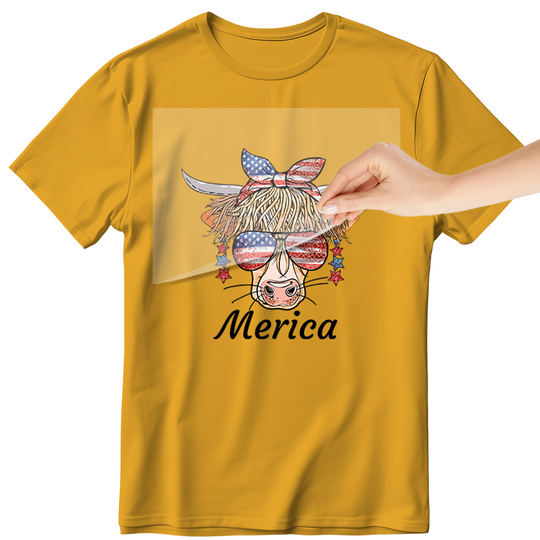 USA Highland Cow: 'Merica Cow - DTF Transfer - Direct-to-Film