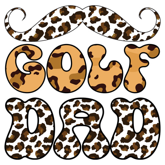 Golf Father: Golf Dad Leopard - DTF Transfer - Direct-to-Film